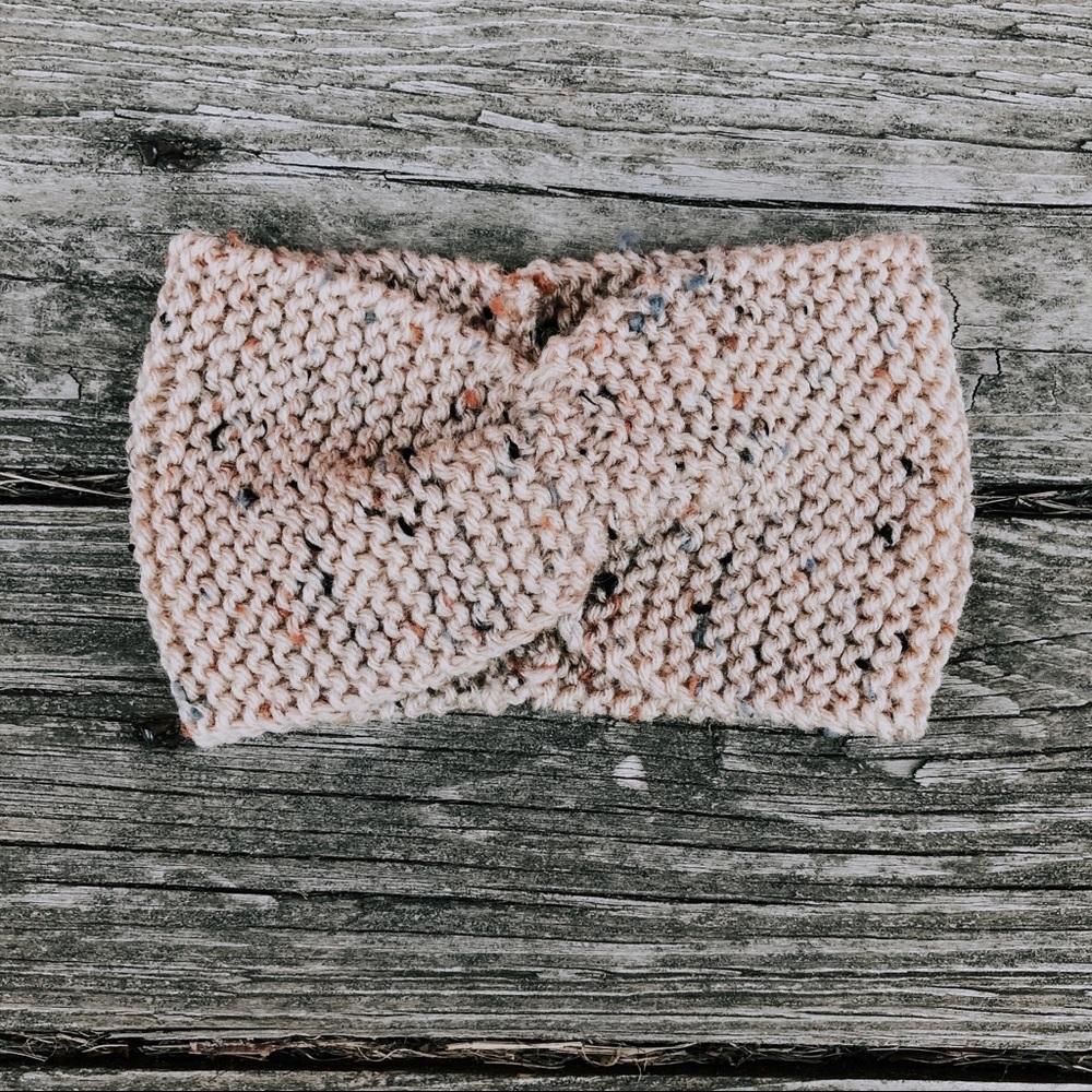 Handmade knit crisscross headband